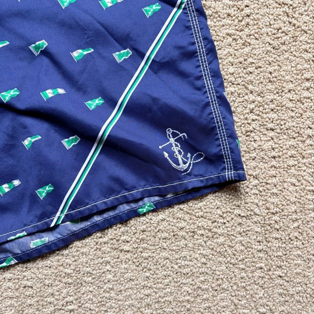 Polo Ralph Lauren Mens Navy Blue Nautical Flag Board Shorts Swim‎ Trunks Size 40